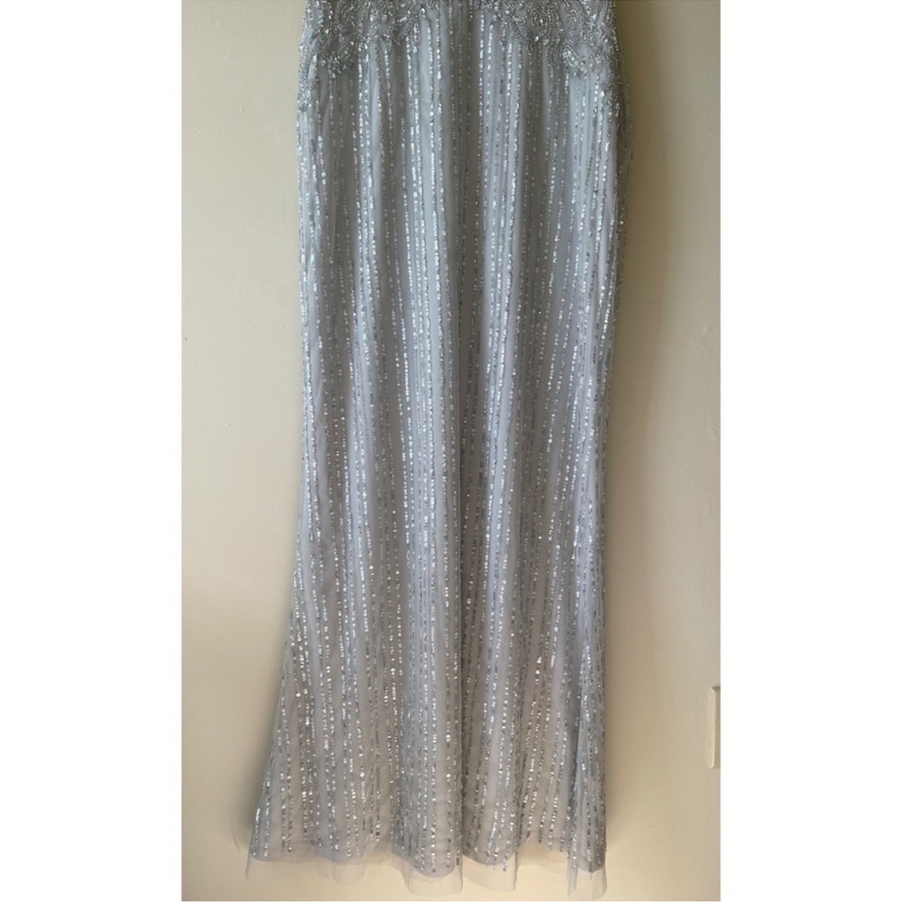 BHLDN Calais Beaded Column Gown In
Morning Mist Blue Size 4,6 - Picture 11 of 11
